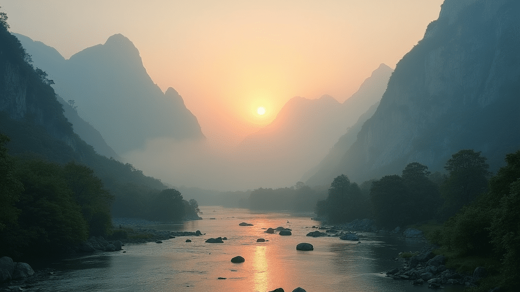 calm and peaceful spiritual setting